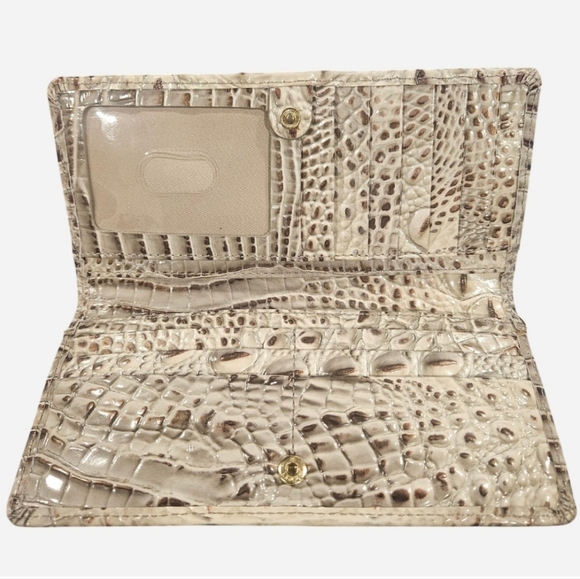 Brahmin Grey Croc-Embossed Ady Wallet with Gold Accent - Picture 4 of 9